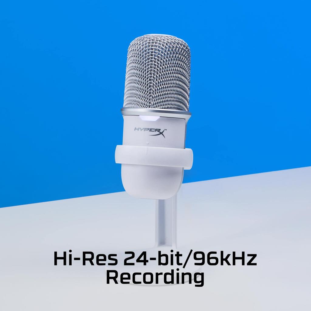 Hyper-X SoloCast USB Standalone Microphone, White, for Teleworkers, Streamers, Content Creators, and Gamers, Compatible with PC, PS4, and PS5, 2-Year