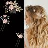 4Pcs/set Gold/Silver Bridal Headband Rhinestone Headpiece Elegant Flower Hair Comb  Prom Event