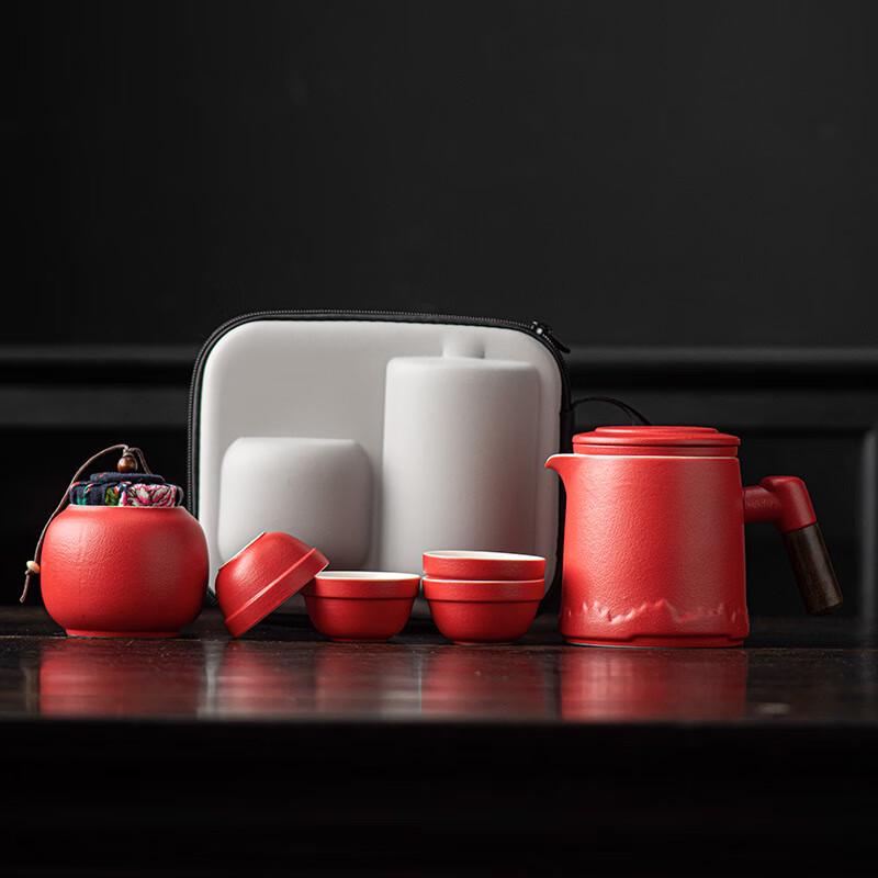 Coarse Pottery Travel Tea Set