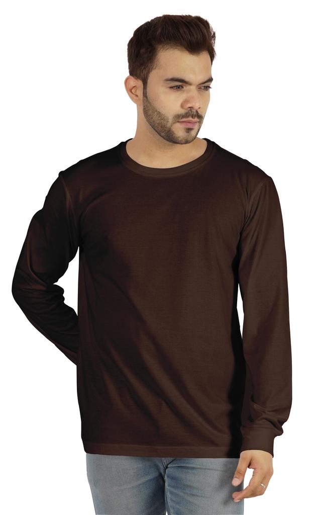 Inkmeso Men  S Cotton Long Sleeve T-shirt Basic Crew Neck Shirt
