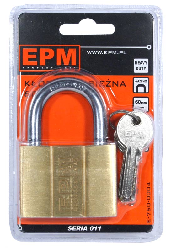BRASS PADLOCK 5 KEYS 40MM - E-750-0002
