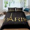 Eiffel Tower Comfortable Duvet Quilt Cover Pillowcase Bedding Set Children Bedroom Decoration Home Textile