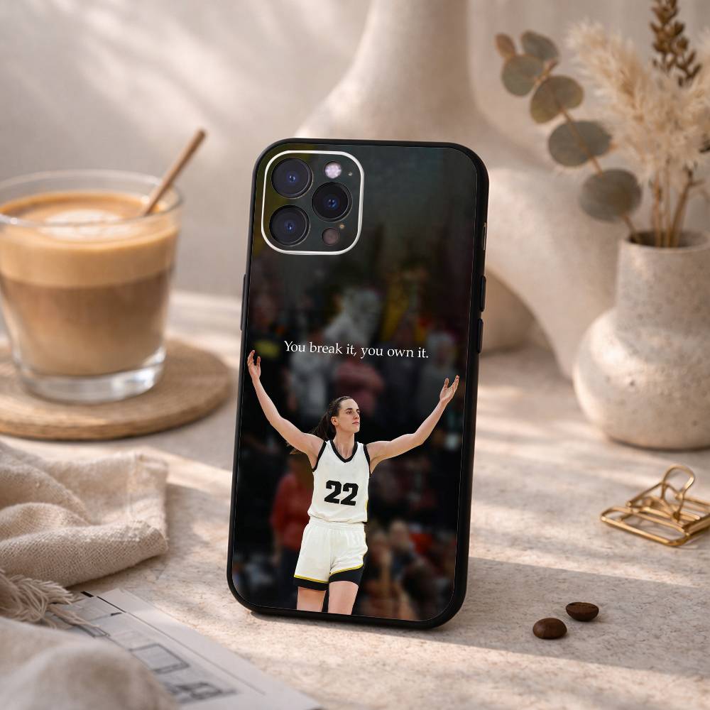 Caitlin C-Clark Phone Case For iPhone17,16,15,14,13,12,Plus,Pro Max, 5G Others Soft Black Cover