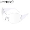 Rimless Butterfly Sunglasses Women Men Streetwear Y2K Sun Glasses for Female Oversized Punk Sunglass Male Sports Goggle Unisex