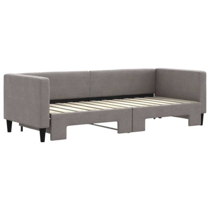 VidaXL Daybed with Trundle Taupe 80x200 Cm Fabric 3196576