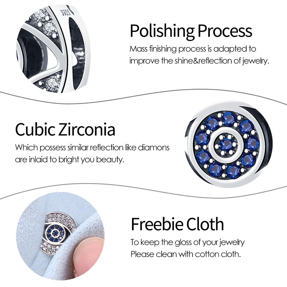 Original Charms Copper Plated Devil'S Blue Pupil Beads Fit Bracelet Women Jewelry Making Diy Gift