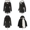 Women Drawstring Hoodie Coat  Warm Inside Fleece Padded Coat Slim Zipper Coat