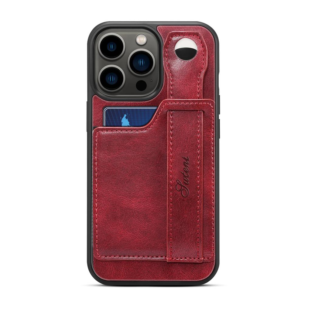 Cards Solt Wallet Wrist Band Leather Case for IPhone 14 15 Pro Max 12 13 11 XS X XR 15Plus Bracket Wristband KickStand Cover
