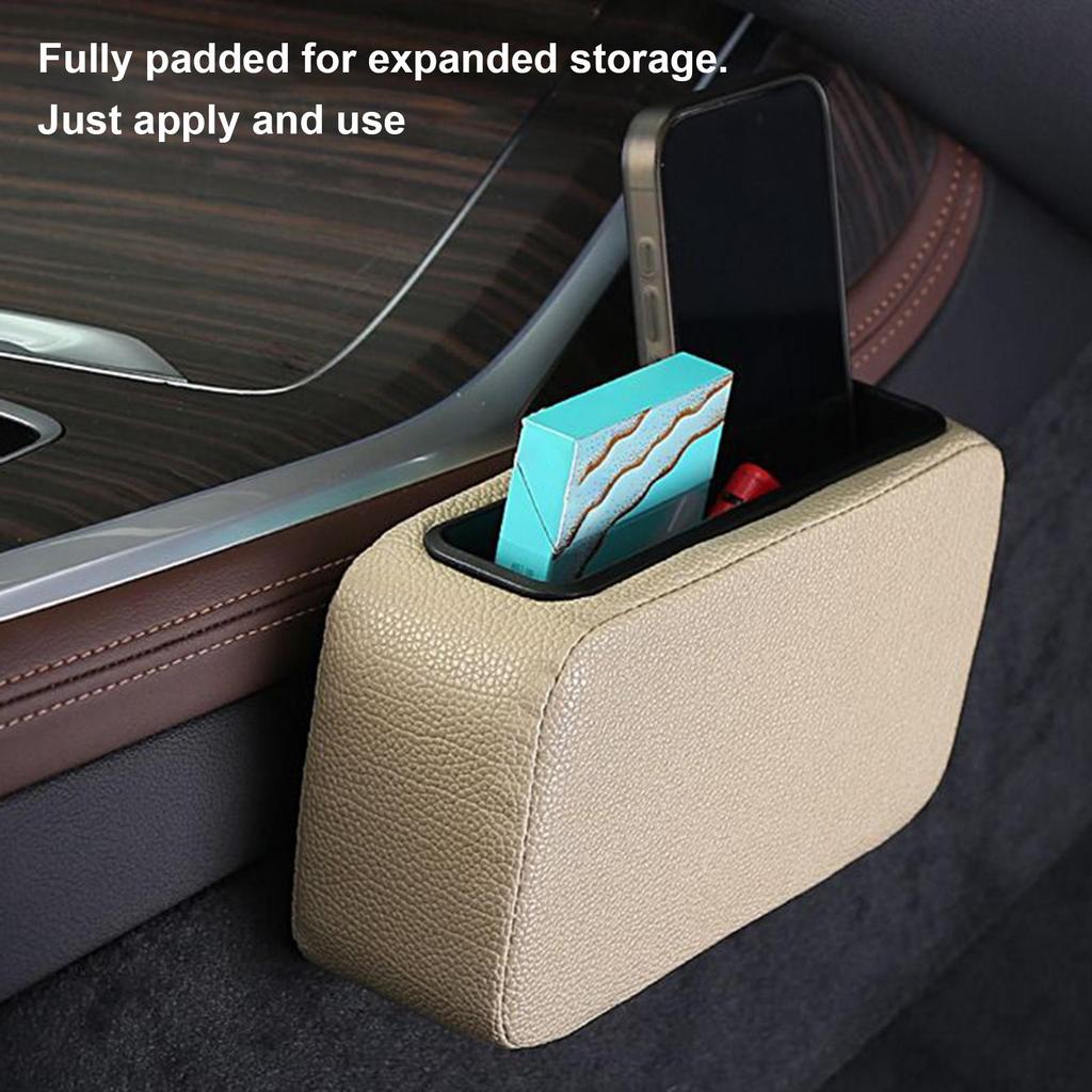 Car Door Side Storage Box Car Interior Door Side Box Leg Pad Vehicle Interior Organizer Tray Adhesive for Wallet Keys Phone