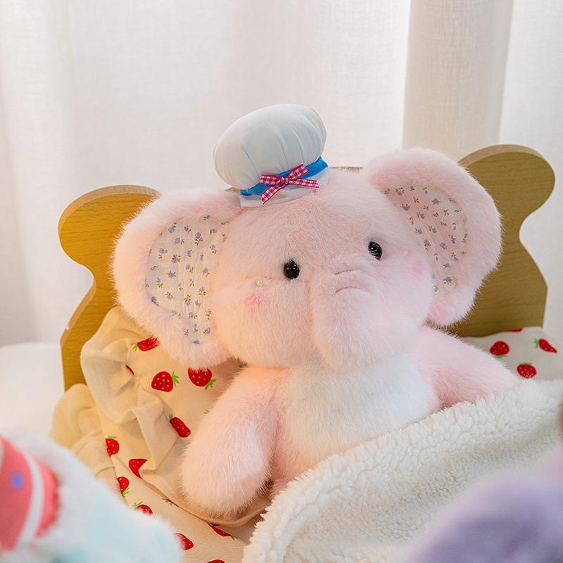 33cm Cute Elephant Plush Toys Soft Plush Stuffed Doll Kids Accompanying Plushies Animal Baby Birthday Gifts Home Ornaments Favor