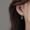 New Punk Zircon Imitation Pearl Drop Earring Korean Pin Shaped Dangle Earrings For Women Classic Charm Jewelry Gifts