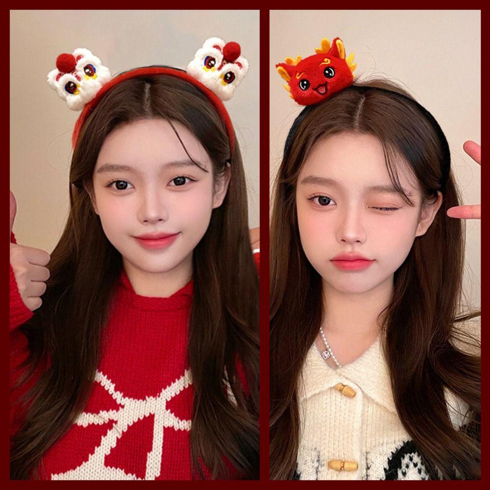 New Cloth New Year Hair Hoop Red Chinese Style Headpiece Dragon Headwear Cosplay Costume Props