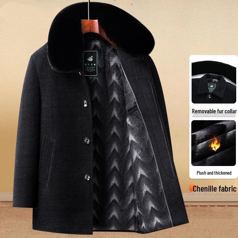 

Мужское шерстяное шенилловое пальто средней длины с бархатной подкладкой 170/L 95-110 jin