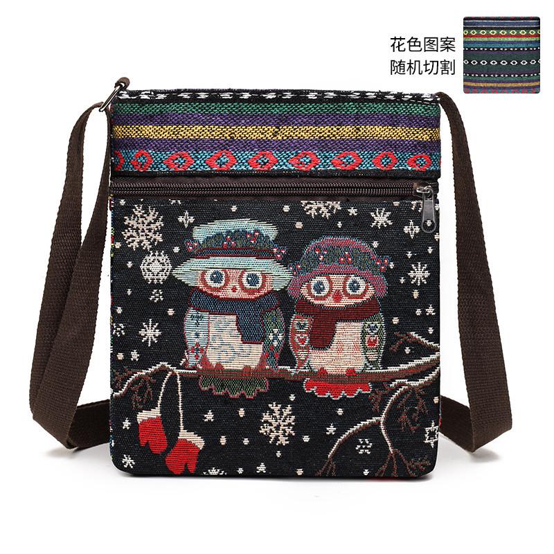 Kleine Tasche Damen Umhängetasche Canvas-Tasche Gewebte süße vielseitige Umhängetasche Handytasche Miao kleine Umhängetasche