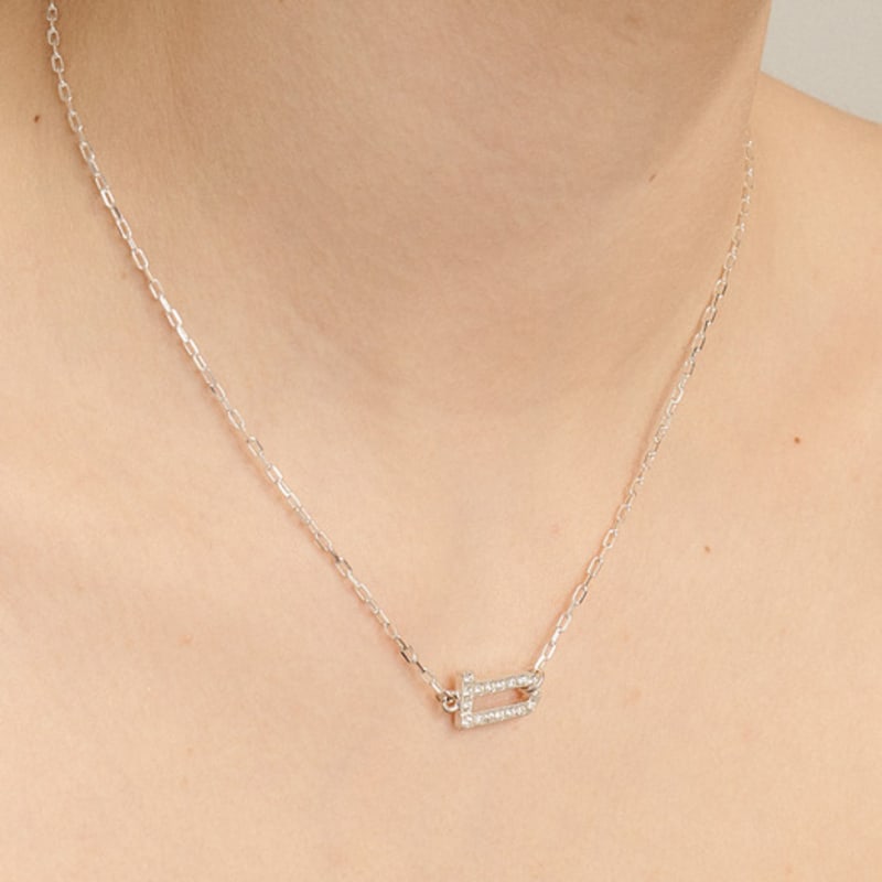 UNI.J [In521]Shiny Signature Silver Necklace