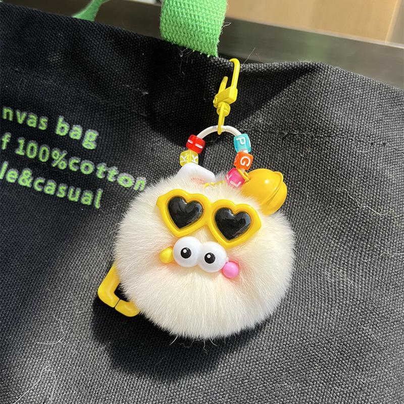 Creative Cute Rabbit Fur Keychain Fluffy Pendant Toy Car Key Holder Schoolbag Bag Cartoon Plush Doll Jewelry Women'S Decoration