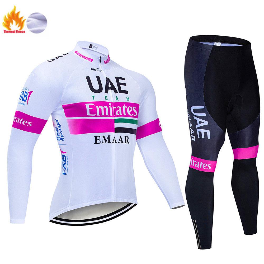2026 Winter Warm Cycling Clothing Set Fleece Men's UAE Winter Cycling Sets Warm Long-sleeved Suit Soad Bike Bicycle Overalls Riding Suit