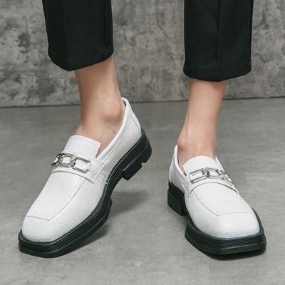 Mode Heiße Verkäufe Weiß Herren Leder Freizeit Business Schuhe Slipper Trendiger Designerstil Party und Büro Outdoor Herrenschuhe Neu