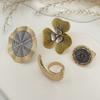 Ingemark 18 Styles Vintage Punk Petal Flowers Rings for Women 2026 Trend Goth Geometric Adjustable Rings New Year Party Jewelry