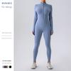 Export Zipper Nude Feel Long Sleeves Yoga Jumpsuit Women's Sports Running Workout Training Dance One-Piece Jumpsuit