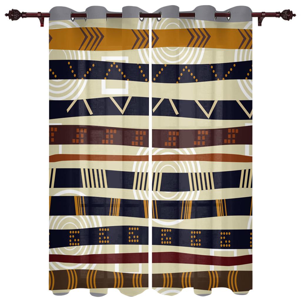 Ethnic Tribal Geometric Pattern Window Curtain For Living Room Bedroom Luxury Home Kitchen Decor Items Curtains