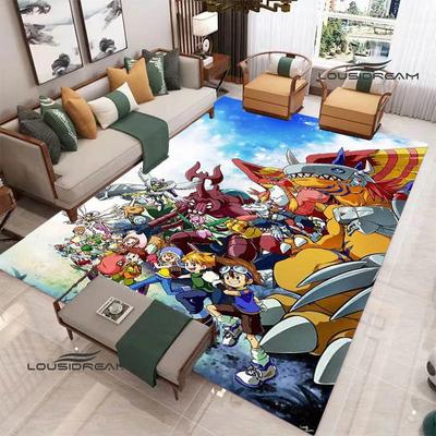 Dywan z nadrukiem kreskówki Digimon 3D Dywan antypoślizgowy Mata do jogi dywany do salonu dywanik Dekoracja sypialni prezent urodzinowy