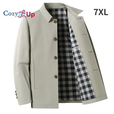 Mysig upp herr höströd golfjacka med dragkedja fram (Vanliga & Långa Storlekar)