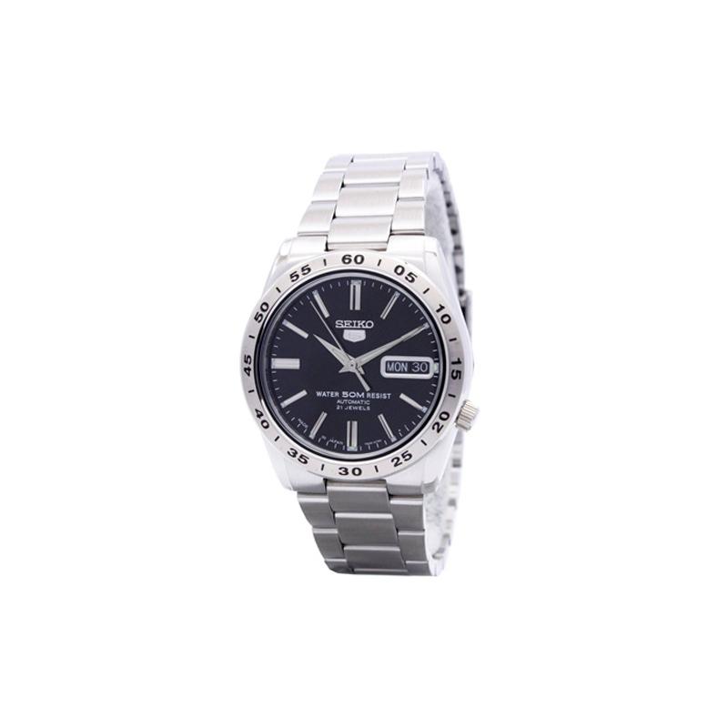 SEIKO Hardlex crystal Automatic Steel Strap men s watch black dial SNKE01J1 чёрный