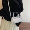 Commuter Pillow Bag Women's New Printing Pattern Contrasting Color Handbag Crossbody Shoulder Bag