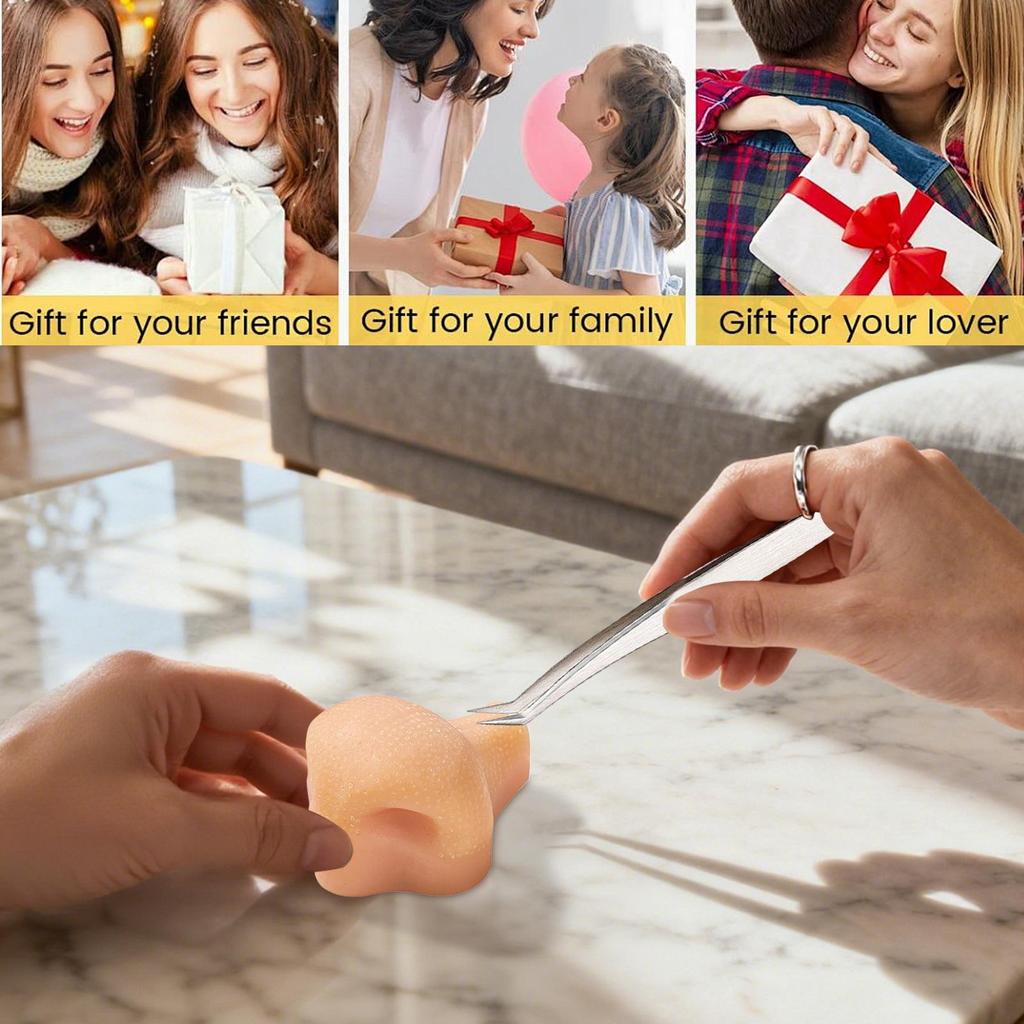 Pimple Toy Silicone Fidget Sensory Popping Toy Reusable Stress Reliever Nose Game For Kids Boy Girls Adults Classroom Desk