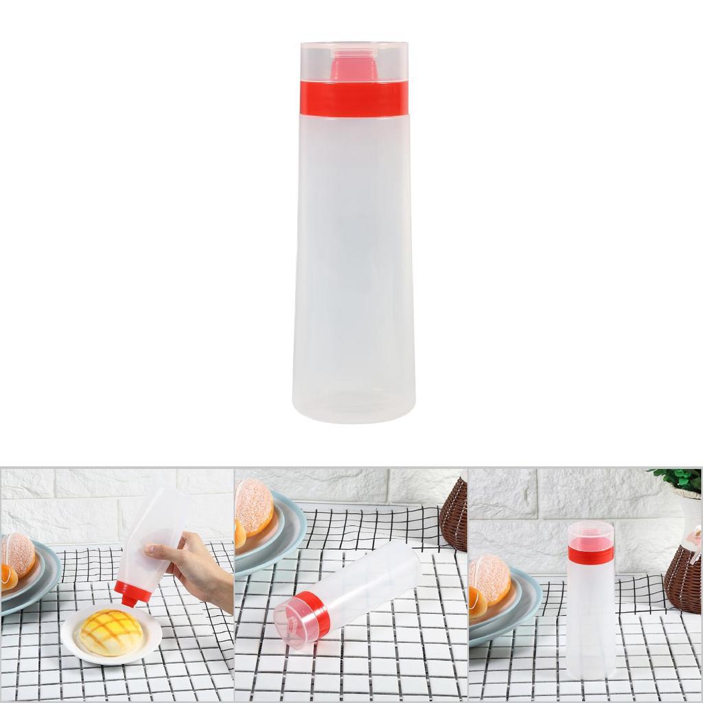 4‑Hole Squeeze Type Sauce Bottle Safe Resin For Ketchup Jam Mayonnaise Olive Oil YellowCelsiusRed