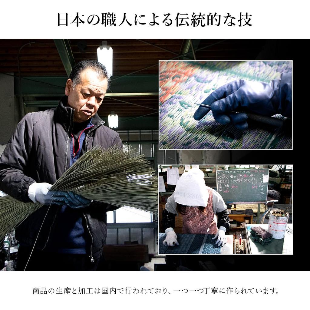 IKEHIKO Igusa Entrance Mat, F Nadeshiko, with a Step, Approx. 35 x 90cm, Blue, Made in Japan, Urethane Backing #8817800