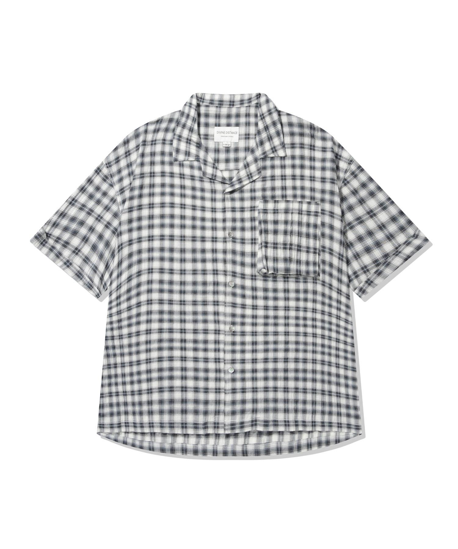 Divine Distance Rolled-Up Ombre Check Shirt [Black] L