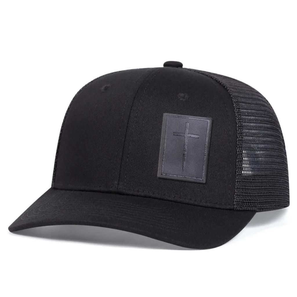 Net Baseball Label Leather Black Cross Neutral Gender Women Men For Caps Spring Summer Outdoor Adjustable Casual Hats Dad Hat Sunscreen Hat