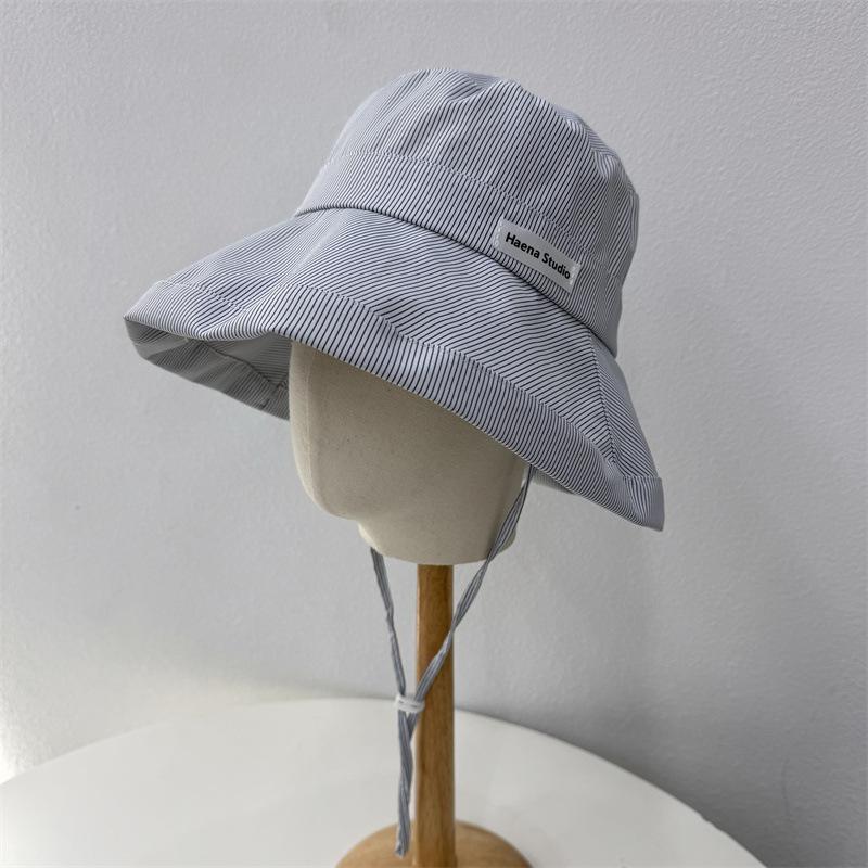 Versatile Style Hat Minimalist Stripes Womens Sunshade Fishermans Hatscaps