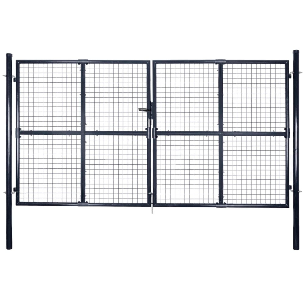 Portail de jardin grillagé en acier galvanisé 306 x 175 cm