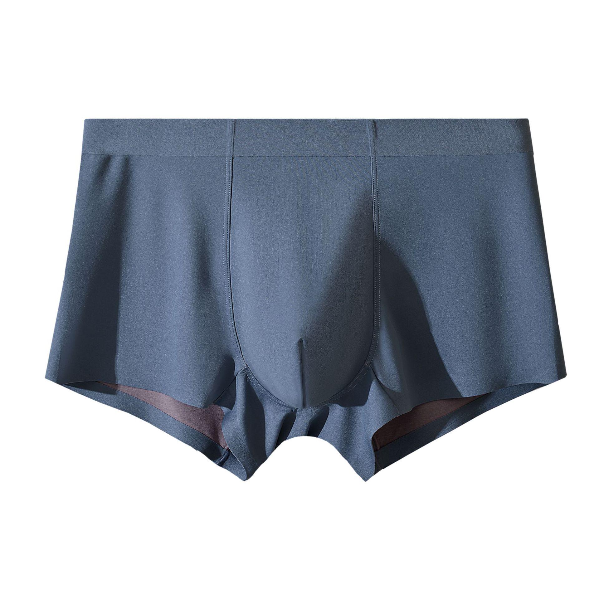 

Чоловічі зимові модальні безшовні труси-боксери з антибактеріальним шовком шовку 7A всередині промежини L (100-125 pounds)