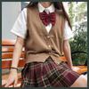 Japanese Style Knitted Cardigan Vest - Solid Color, Academic Look, Versatile Sweater for Spring and Autumn