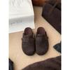 Retro Bag Head Half Slippers One Pedal Belt Buckle Thick-Soled Birkenstocks Women'S Outer Cotton Slippers
