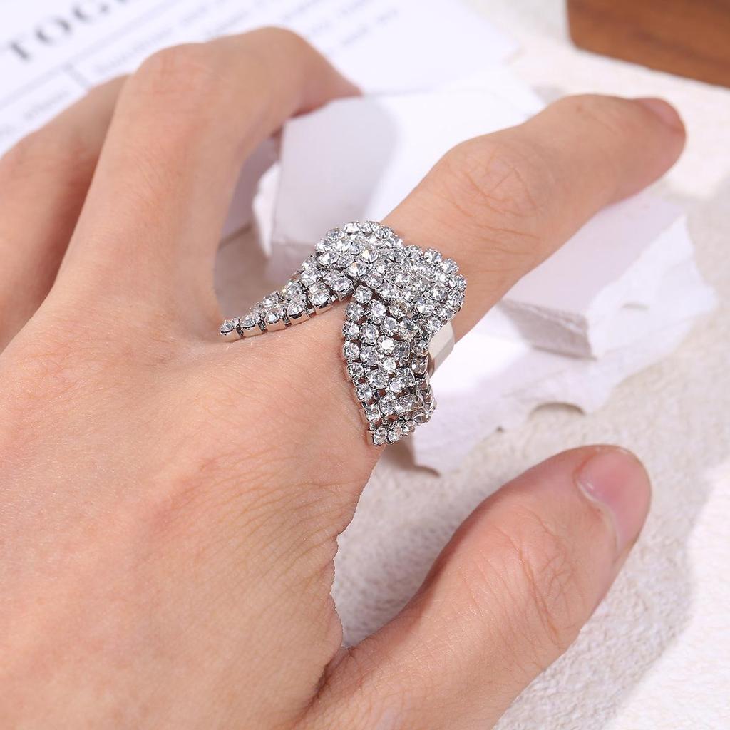 Stainless Steel Zirconia Gem Ring: Adjustable, European and American Style, Holiday Design