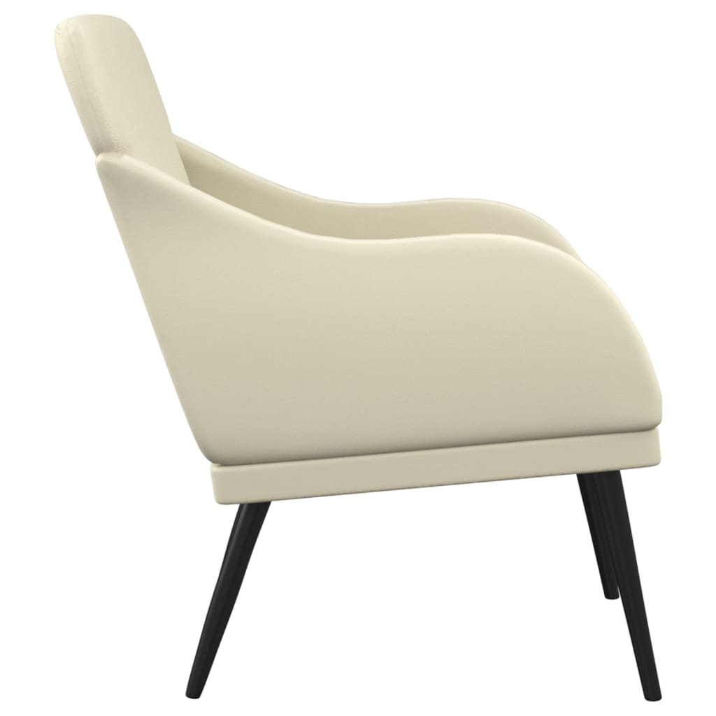 Cream Armchair 63 x 76 x 80 cm Artificial Leather