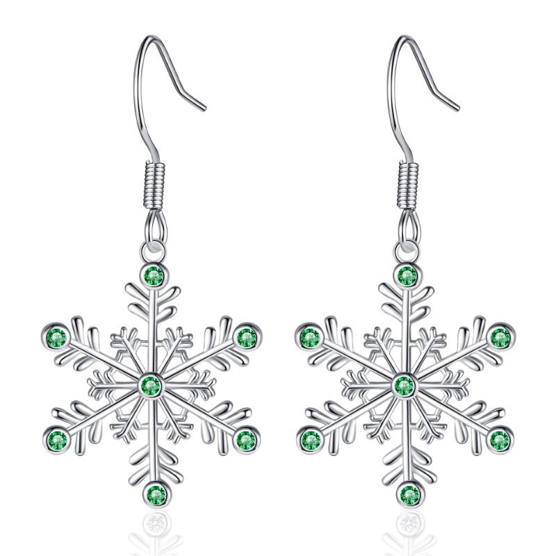New Christmas Earrings Niche Design Versatile Snowflake Pendant Exquisite Fashionable Earrings