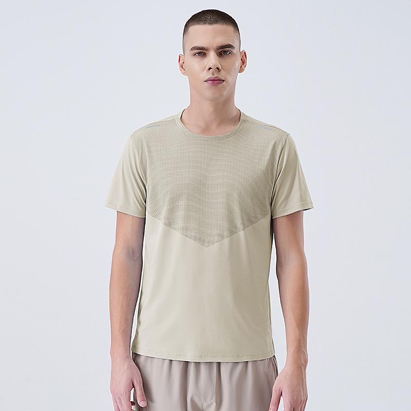 New Ice-Silk Cooling Quick-Dry T-Shirt for Men Moisture-wicking and breathable Spring/Summer sports short-sleeved fitness running quick-dry top
