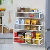 LENSKINS Magnetic Spice Strong Kitchen Spice Side Washing Scandinavian Easy No Tools White Rack, 3-Piece Set, Storage, Rack, Rack, Magnetic,