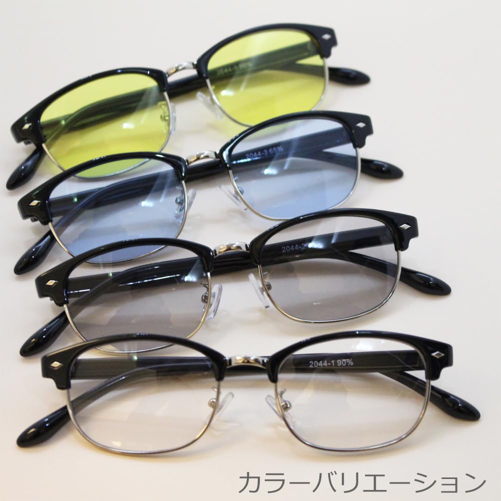 Eight Tokyo Clubmaster Brow Light UV Blue Light Black Designed by a Sabae Manufacturer Men's Sunglasses, Color, Clear, Protection, Protection,