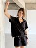 Kelidu Summer Oversized Half Shirt_Black