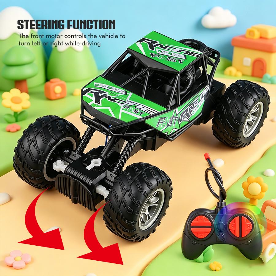 4-Way Remote Control Car with Lights, Anti-Slip Rubber Tires, Outdoor Off-Road Climbing Toy Car Model for Kidsren and Boys