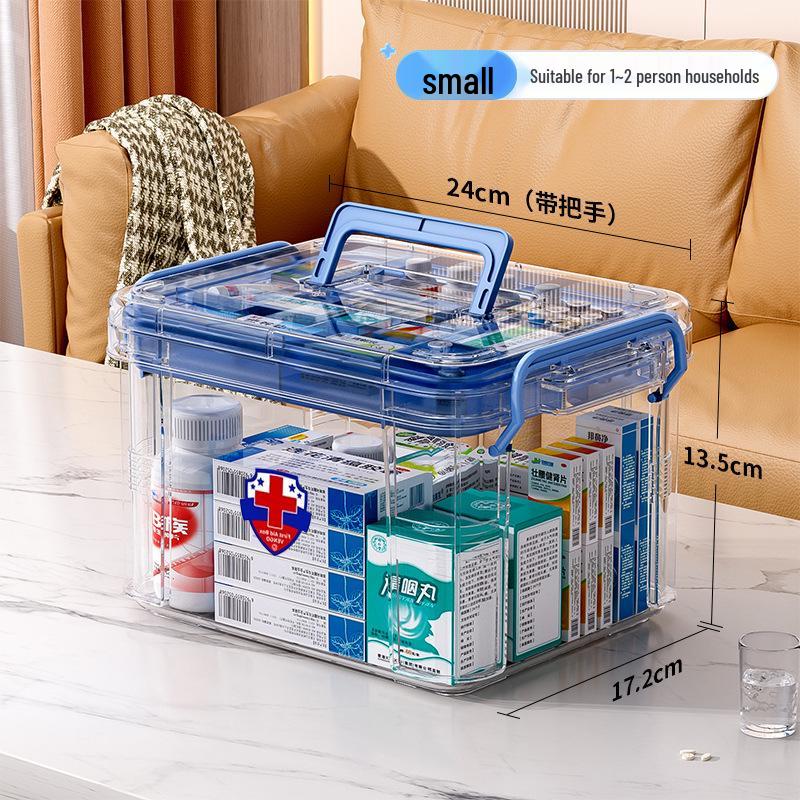 Large Multi-Layer Transparent Family Medicine Box and First Aid Kit