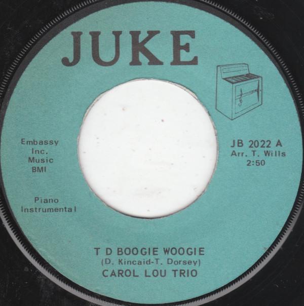 

7-дюймовая пластинка CAROL LOU TRIO T D Boogie Woogie Lullaby Of Bird JB2002 Juke US Jazz Б/у