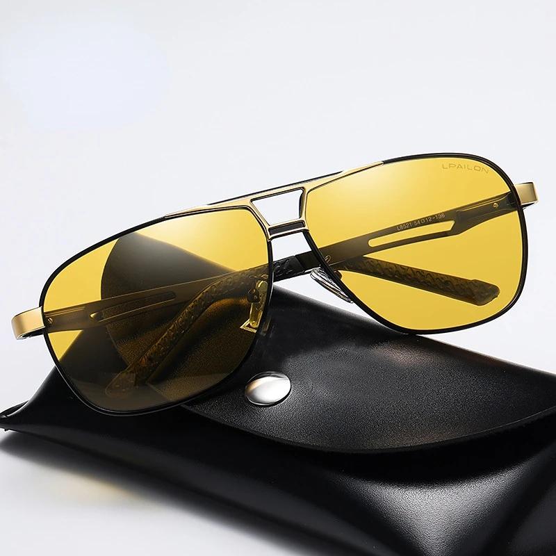 Men Driving Chameleon Sun Glasses for Day and Night Dual-use Male Color Change Lens Vision Polarized Photochromic Sunglasses